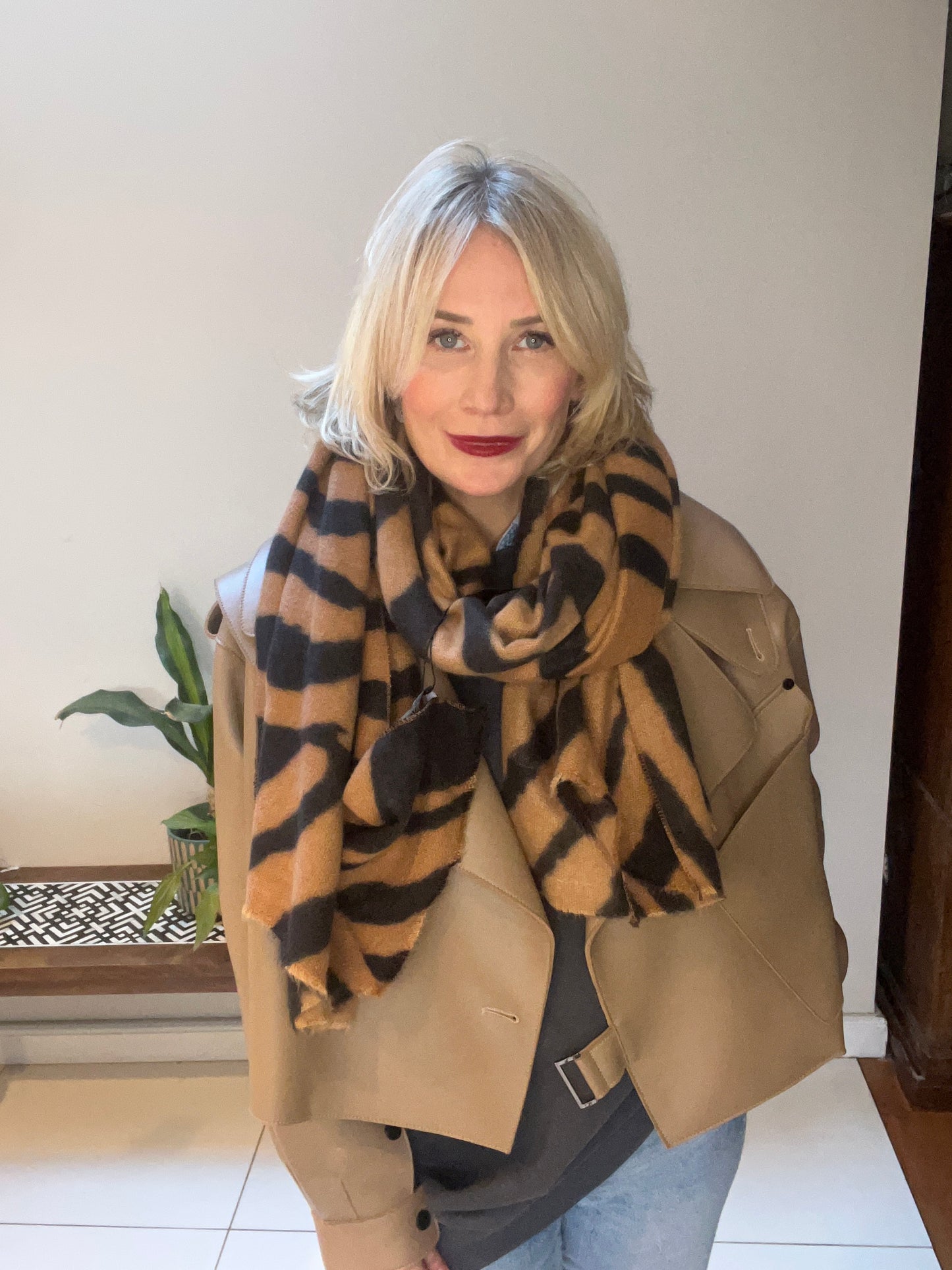 Cozy Oversized Tiger Print Scarf